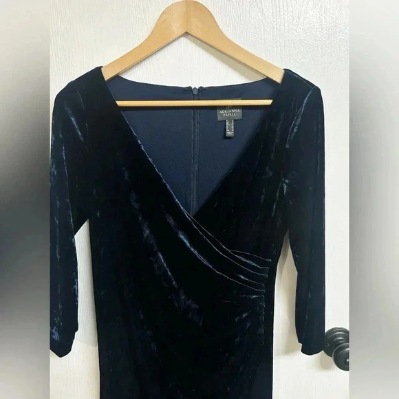 Adrianna Papell Navy Velvet Gown - Picture 3 of 9
